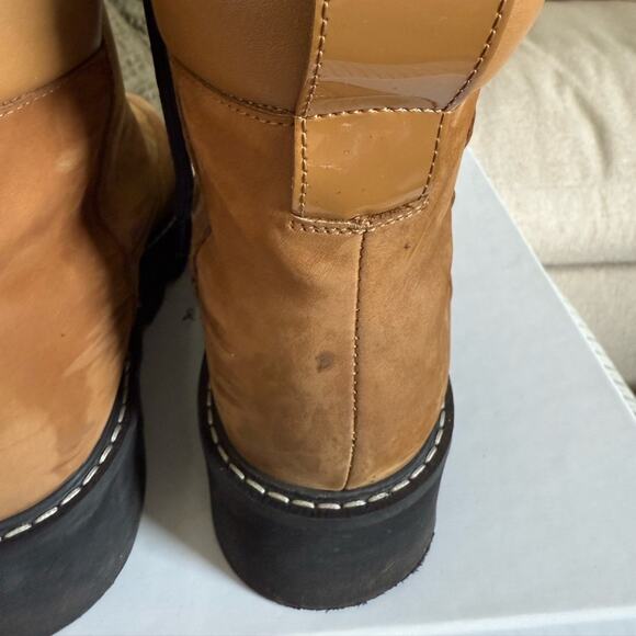 & Other Stories Lace Up Brown Combat Boots - Picture 8 of 14